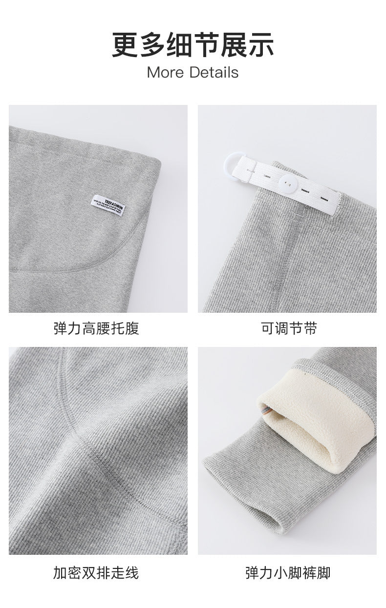 Maternity Leggings Autumn and Winter 2024 New Maternity Pants Winter Outer Wear Plus Cashmere Warm Cotton Pants