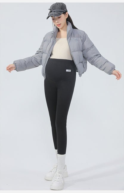 Maternity Leggings Autumn and Winter 2024 New Maternity Pants Winter Outer Wear Plus Cashmere Warm Cotton Pants