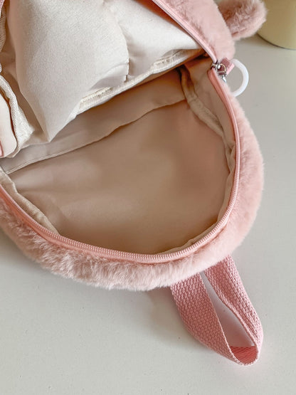 Korean Style Fashion College Style Student Backpack Women's 2026 Winter New Cute Plush Rabbit Backpack Crossbody Two