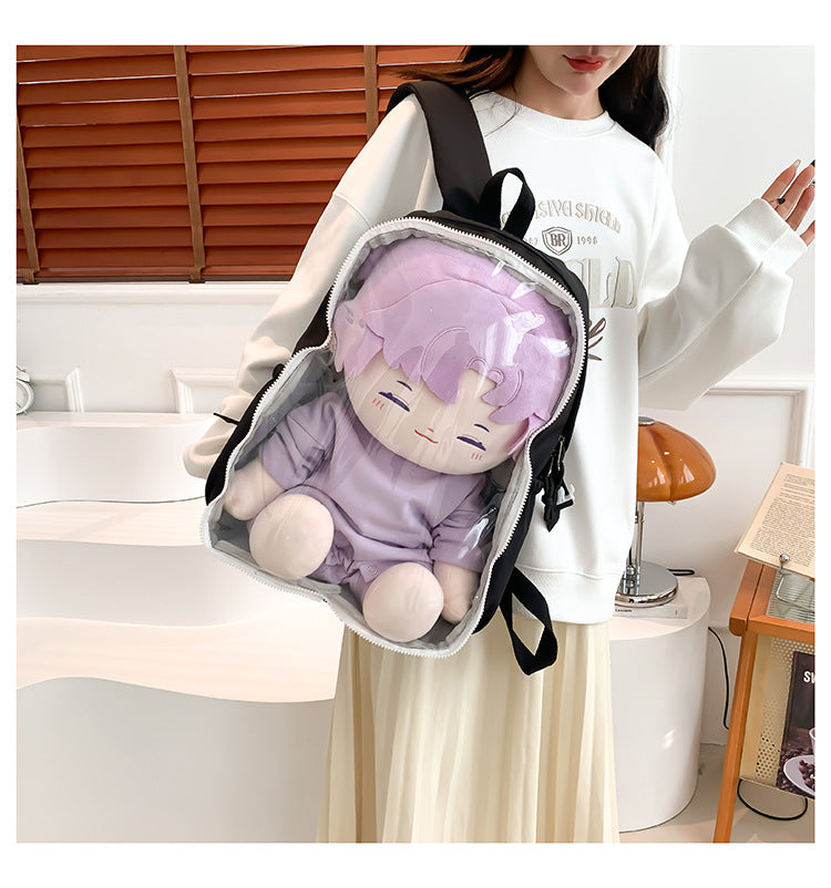 New Front Pieces Detachable Double Backache Bag Girl's Backpack Large Capacity Transparent Baby Bag Multifunctional Student Schoolbag