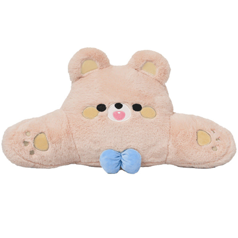 Cartoon car headrest neck pillow bear car sedentary not tired waist pillow four seasons universal car pillow