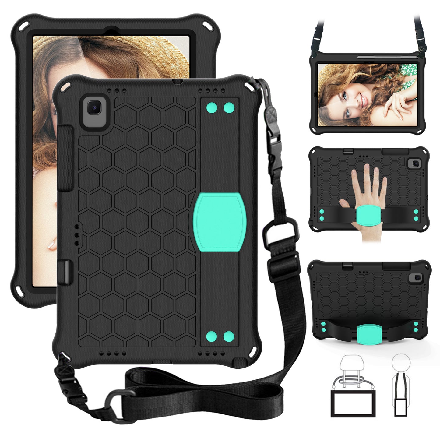 Applicable ipad10.2 inch protective case silicone mini5 drop-resistant iPad9.7 handheld air3 full cover air4
