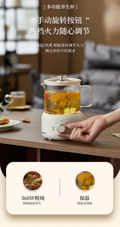 Multi-functional Flower Tea Pot Household Health Pot Mini Glass Boiling Kettle Small Health Cup Gift Electric Stew Cup for Tea