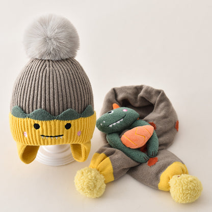 Children's Hat Boy's Winter Baby's Wool Hat Ear Protection Boy's Scarf suit Girl's Baby Toddler Autumn and Winter