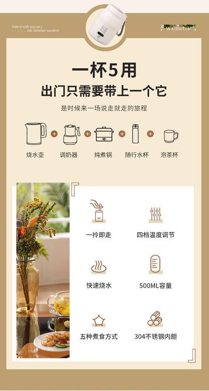 Travel Car Kettle Burning Water Cup Portable Kettle Small Constant Temperature Pot Electric Water Cup Heating Thermos Cup
