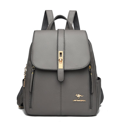 Factory wholesale kangaroo backpack women's 2026 new fashion fashion soft leather mommy casual large capacity bag generation hair