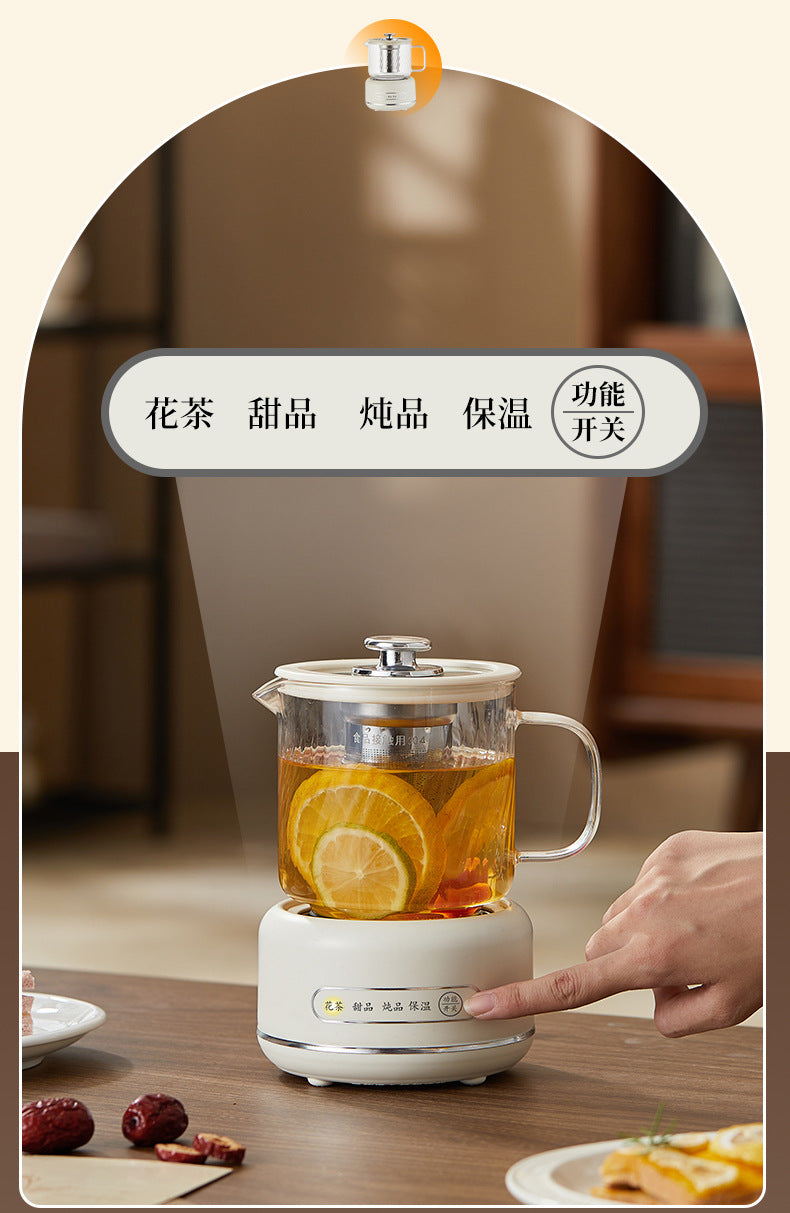 Multi-functional Flower Tea Pot Household Health Pot Mini Glass Boiling Kettle Small Health Cup Gift Electric Stew Cup for Tea