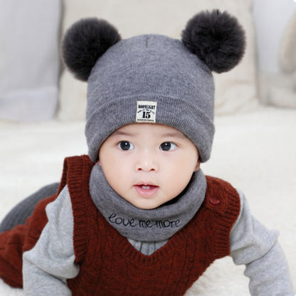 knitted cap net red explosion children's cap fur ball cap baby ear warm cap wholesale custom hat