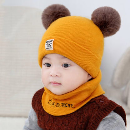 knitted cap net red explosion children's cap fur ball cap baby ear warm cap wholesale custom hat
