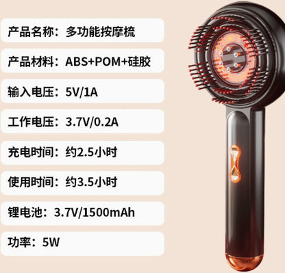 Electric EMS multi-function massage comb laser hair growth instrument scalp massager medicine comb comb hair red comb