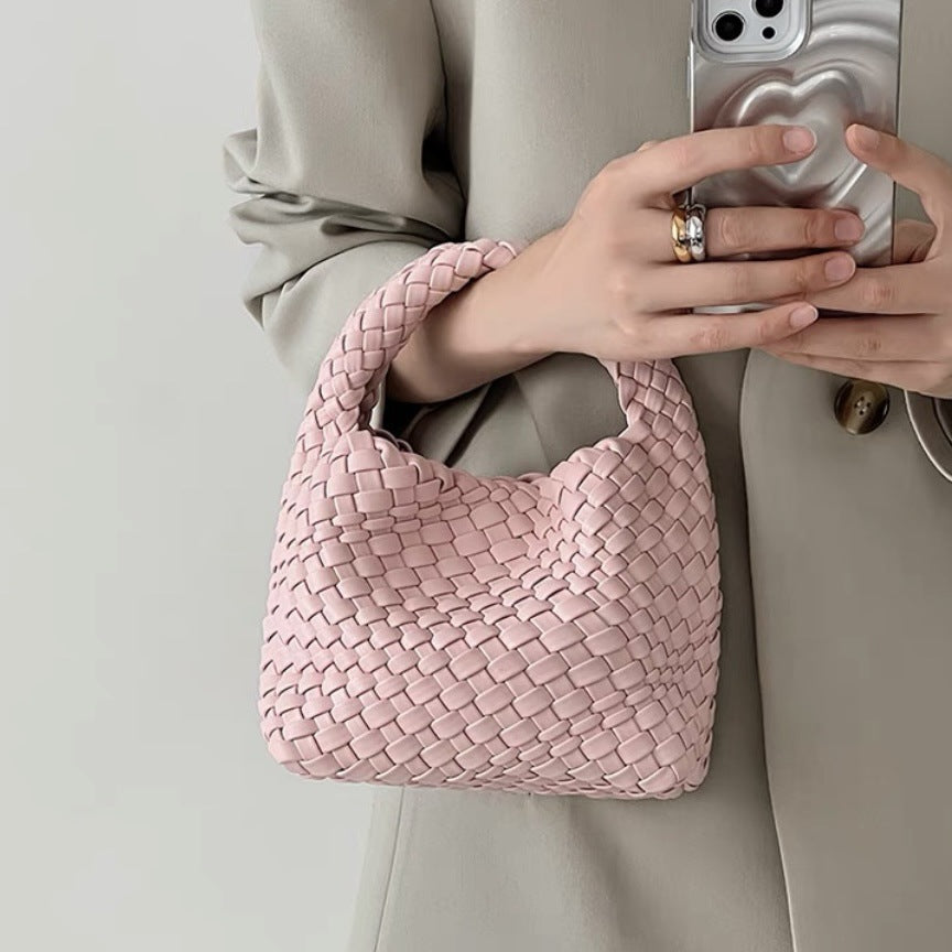 handmade woven bag summer high-end niche design women's bag handbag shoulder bag vegetable basket Ins bag