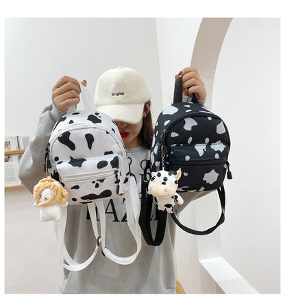 Bag Women's Bag 2026 new Backpack Dairy Cow Pattern Backpack Outdoor Travel Small Backpack Casual Backpack