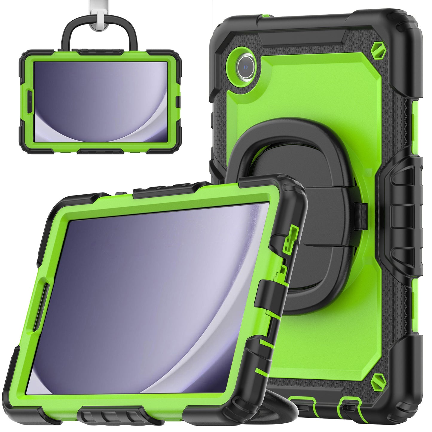 Applicable to Samsung Tab A9 silicone + PC protective case 8.7-inch rotating bracelet X115 multi-functional drop-resistant tablet case