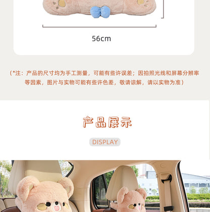 Cartoon car headrest neck pillow bear car sedentary not tired waist pillow four seasons universal car pillow