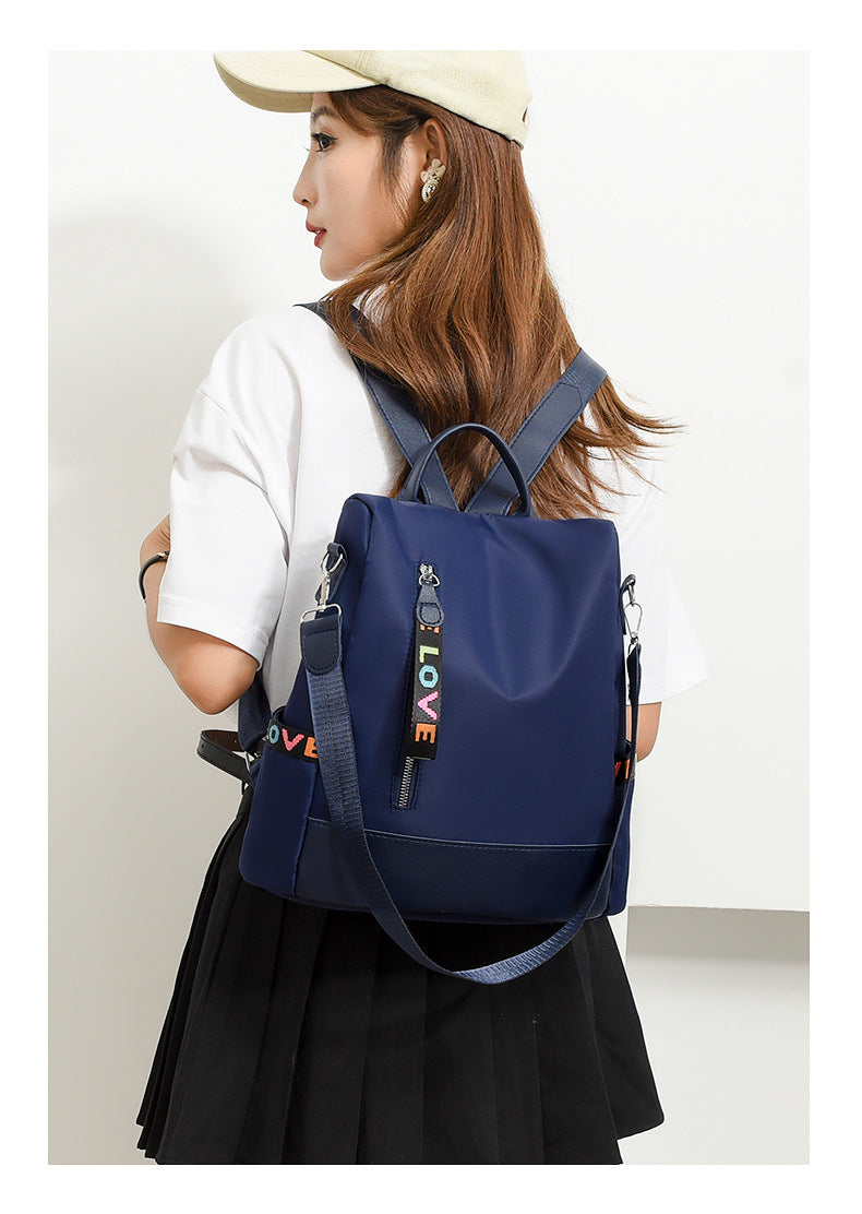 Korean style new fashion Oxford cloth casual women's backpack lightweight waterproof shopping storage anti-theft travel bag