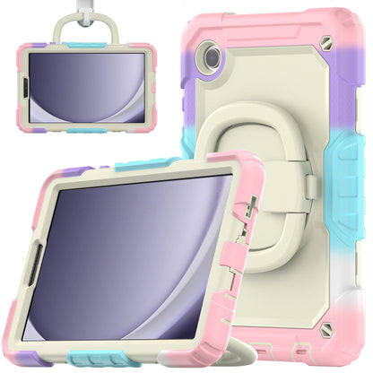Applicable to Samsung Tab A9 silicone + PC protective case 8.7-inch rotating bracelet X115 multi-functional drop-resistant tablet case