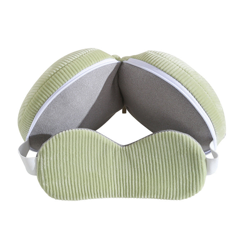 U-shaped pillow shading sleep eye mask two-in-one pillow PP cotton nap rest pillow aircraft travel pillow cutting eye mask pillow