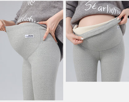 Maternity Leggings Autumn and Winter 2024 New Maternity Pants Winter Outer Wear Plus Cashmere Warm Cotton Pants