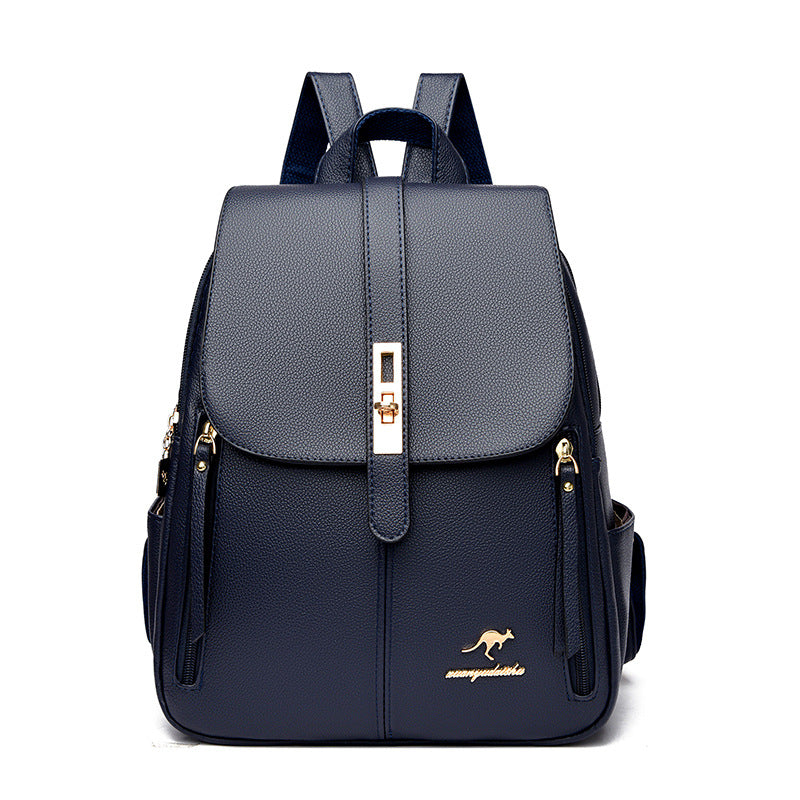 Foreign Trade Hot 2026 New Anti-theft Lock Backpack Trend Good Kangaroo Women's Schoolbag Fashion Travel Backpack