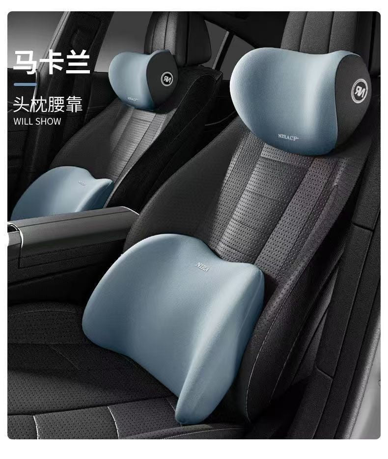 Car Headrest Neck Pillow Lumbar Pillow Car Pillow Car Neck Pillow Memory Seat Backrest Waist suit Cushion