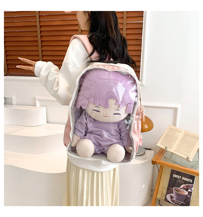 New Front Pieces Detachable Double Backache Bag Girl's Backpack Large Capacity Transparent Baby Bag Multifunctional Student Schoolbag