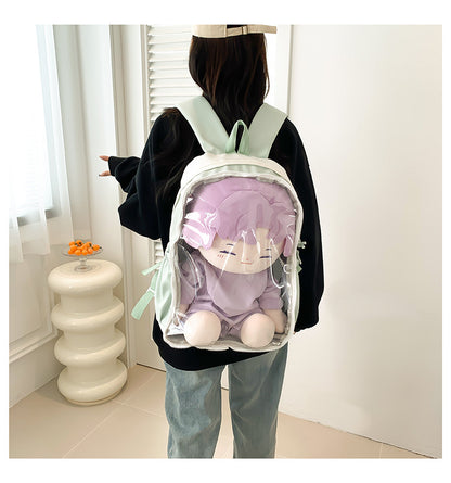 New Front Pieces Detachable Double Backache Bag Girl's Backpack Large Capacity Transparent Baby Bag Multifunctional Student Schoolbag