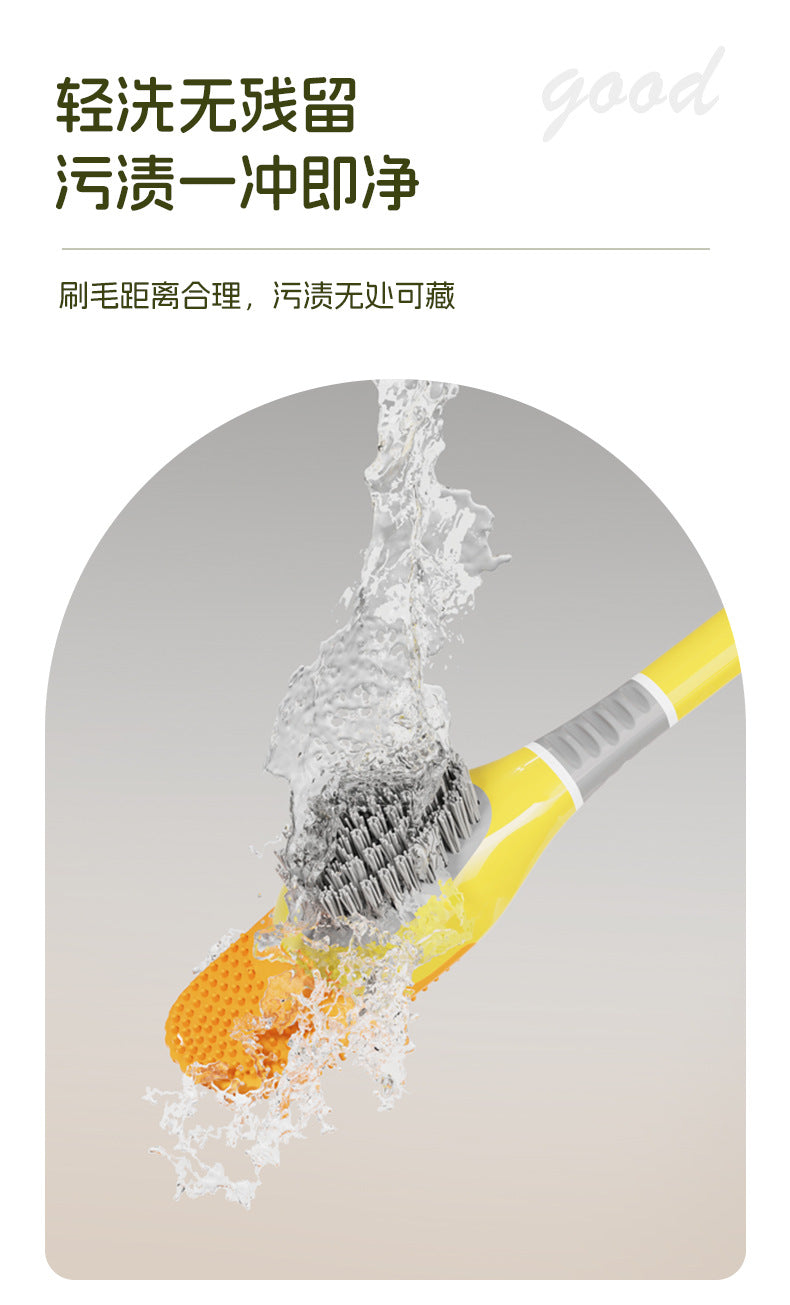 Dopamine Cartoon Duck Silicone Toilet Brush Household Cleaning Set with Base for Toilet Cleaning
