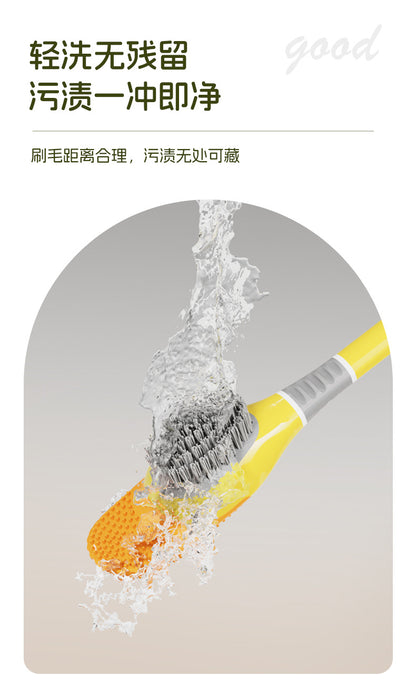 Dopamine Cartoon Duck Silicone Toilet Brush Household Cleaning Set with Base for Toilet Cleaning