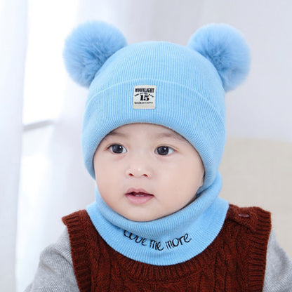 knitted cap net red explosion children's cap fur ball cap baby ear warm cap wholesale custom hat