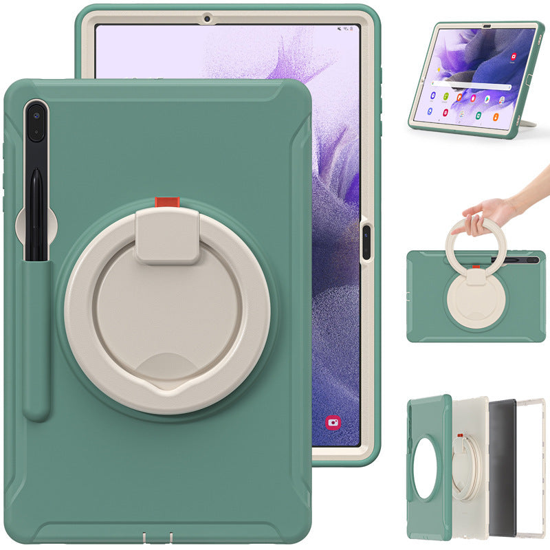 Suitable for Samsung Tab S7 S8 silicone drop-resistant tablet case PC bracelet rotating bracket S7Plus protective case