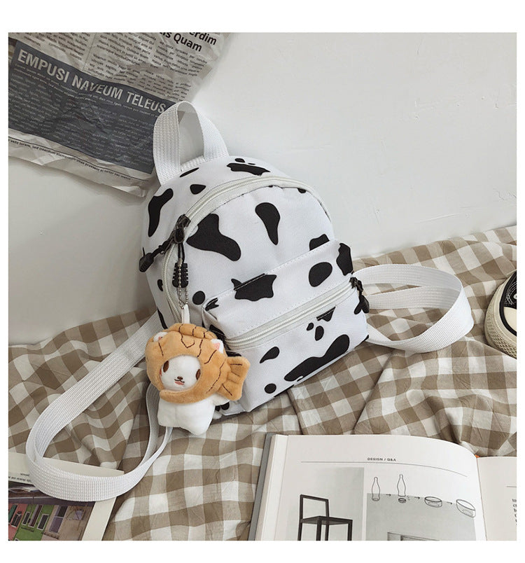 Bag Women's Bag 2026 new Backpack Dairy Cow Pattern Backpack Outdoor Travel Small Backpack Casual Backpack