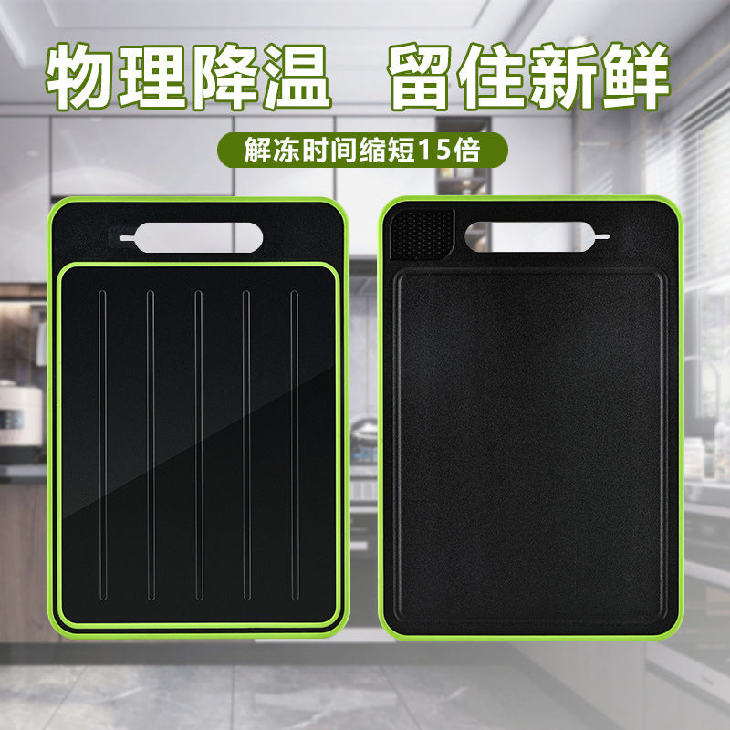 Stainless Steel Multifunctional Cutting Board with Knife Sharpener, Garlic Grinder, Meat Cutting Board, Aluminum Alloy Double-Sided Thawing Cutting Board