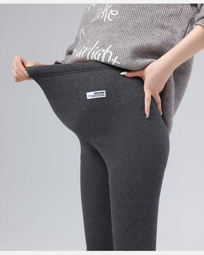 Maternity Leggings Autumn and Winter 2024 New Maternity Pants Winter Outer Wear Plus Cashmere Warm Cotton Pants