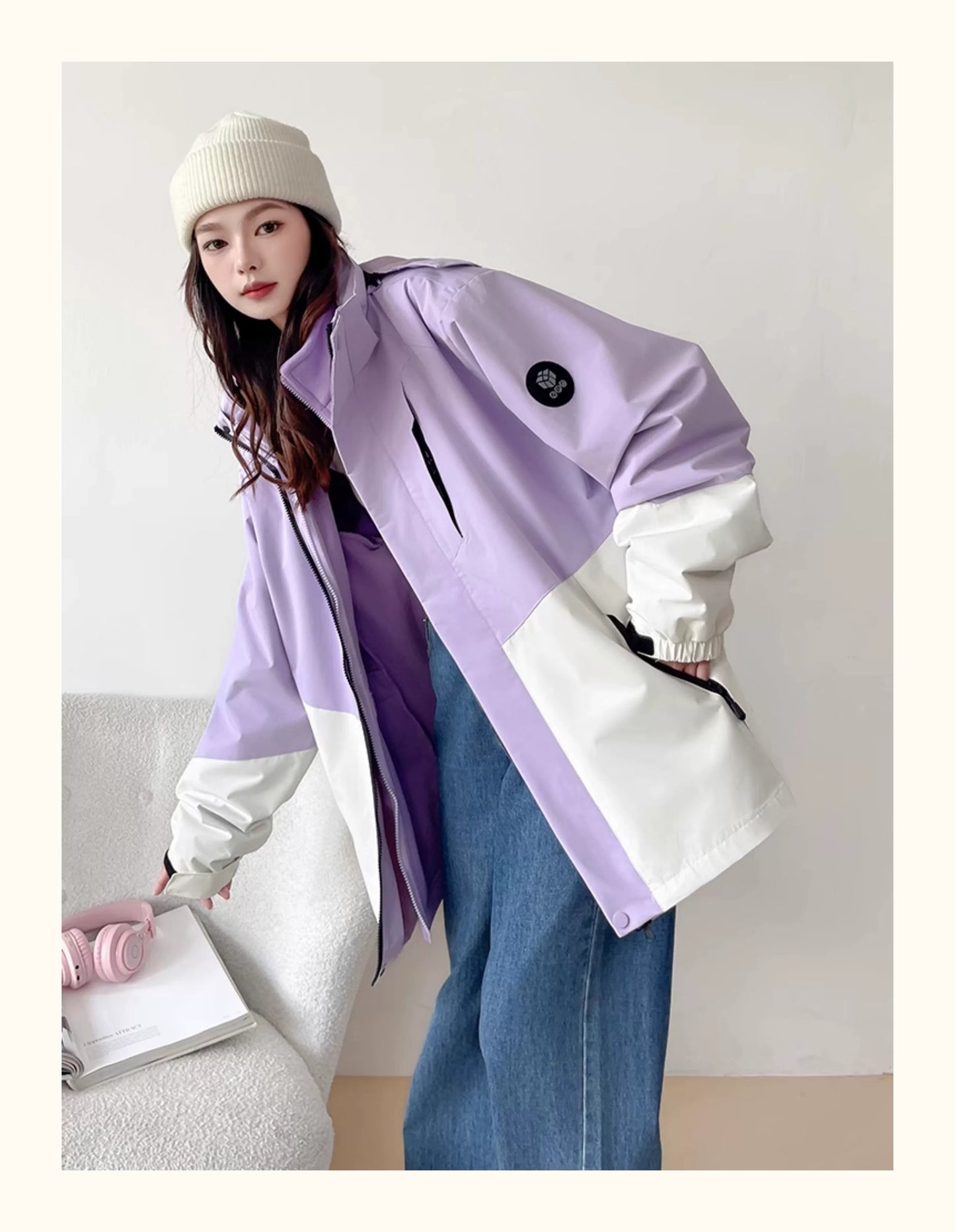 Three-In-One Detachable Autumn and Winter Jacket for Couples, Unisex Windproof and Waterproof Mountaineering Clothing with Fleece Lining
