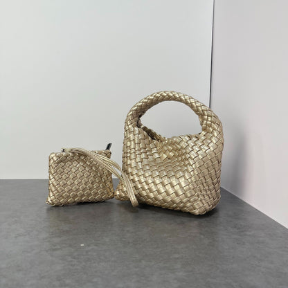handmade woven bag summer high-end niche design women's bag handbag shoulder bag vegetable basket Ins bag