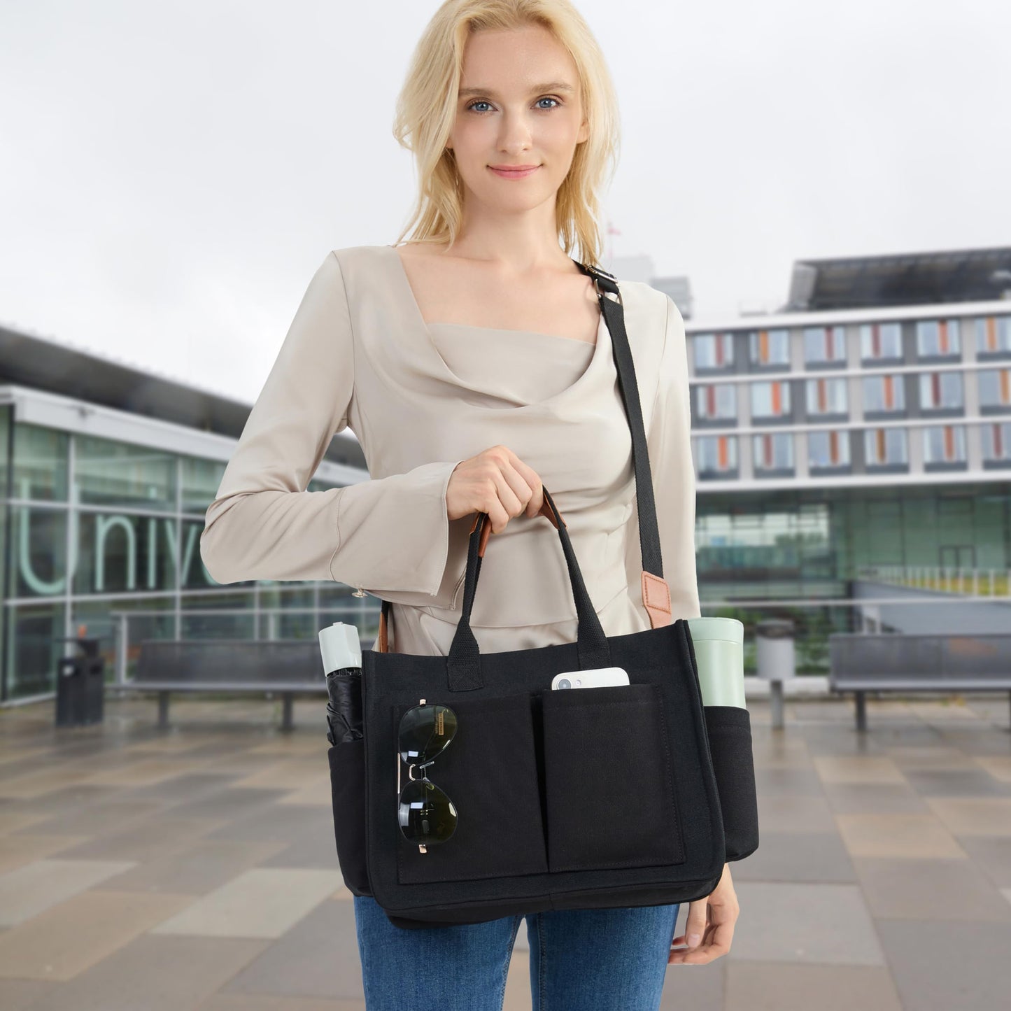 New Women's Large Canvas Handbag Laptop Crossbody Bag Mummy Bag Daily Bag Handbag
