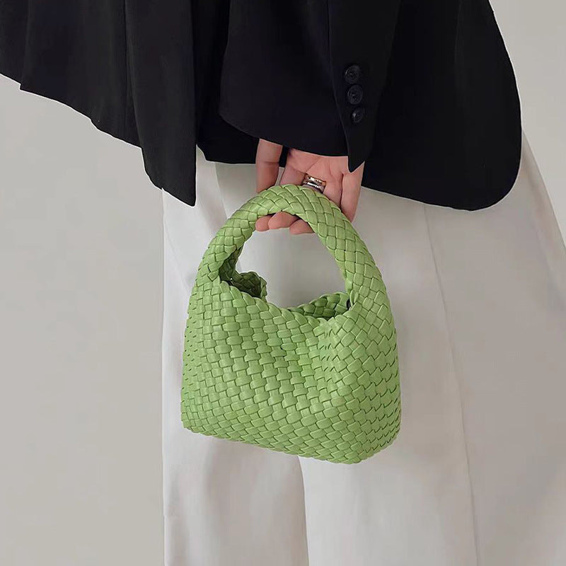 handmade woven bag summer high-end niche design women's bag handbag shoulder bag vegetable basket Ins bag