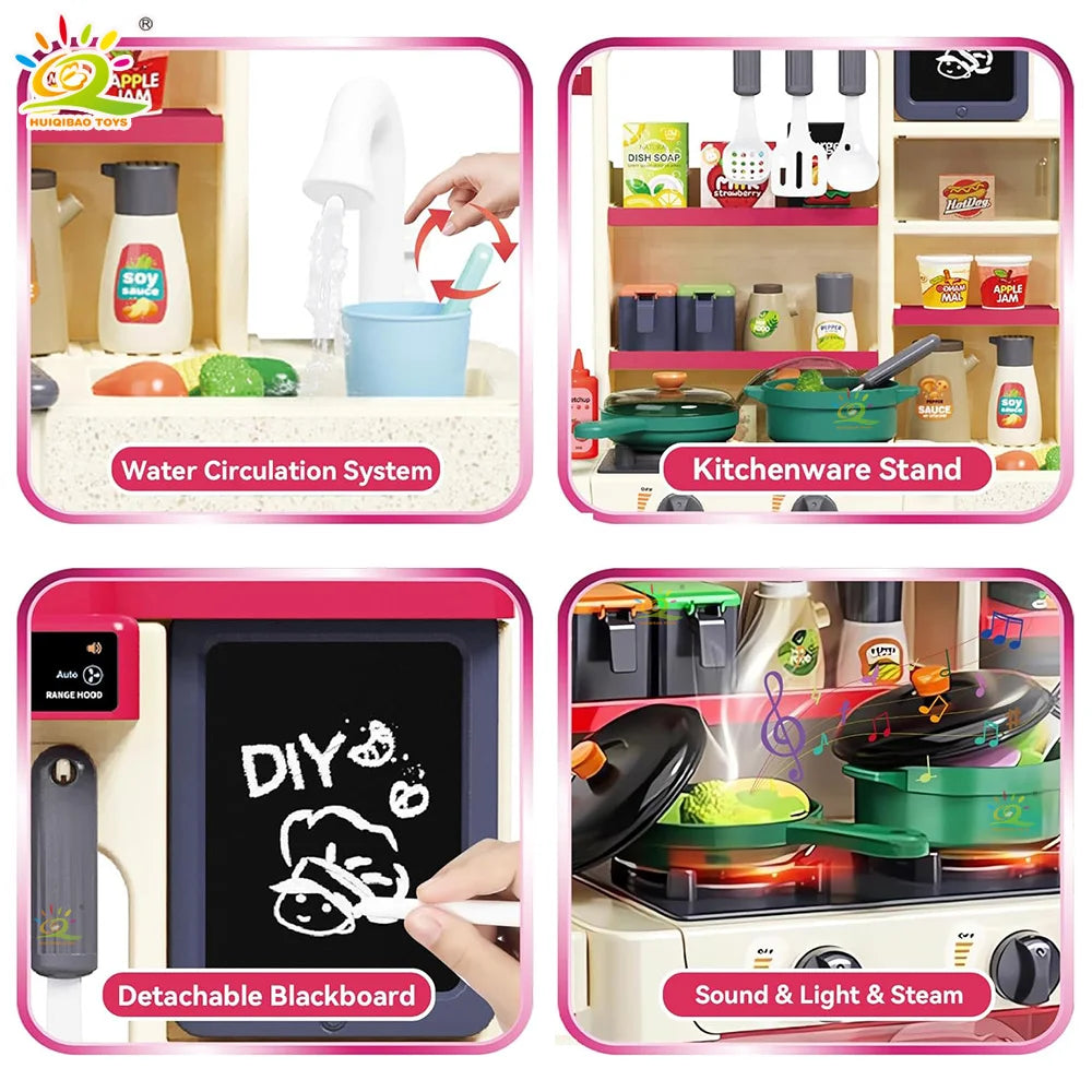 New kitchen tableware table Simulates kitchen cooking functions Electric toy Children's role-playing game Educational toy