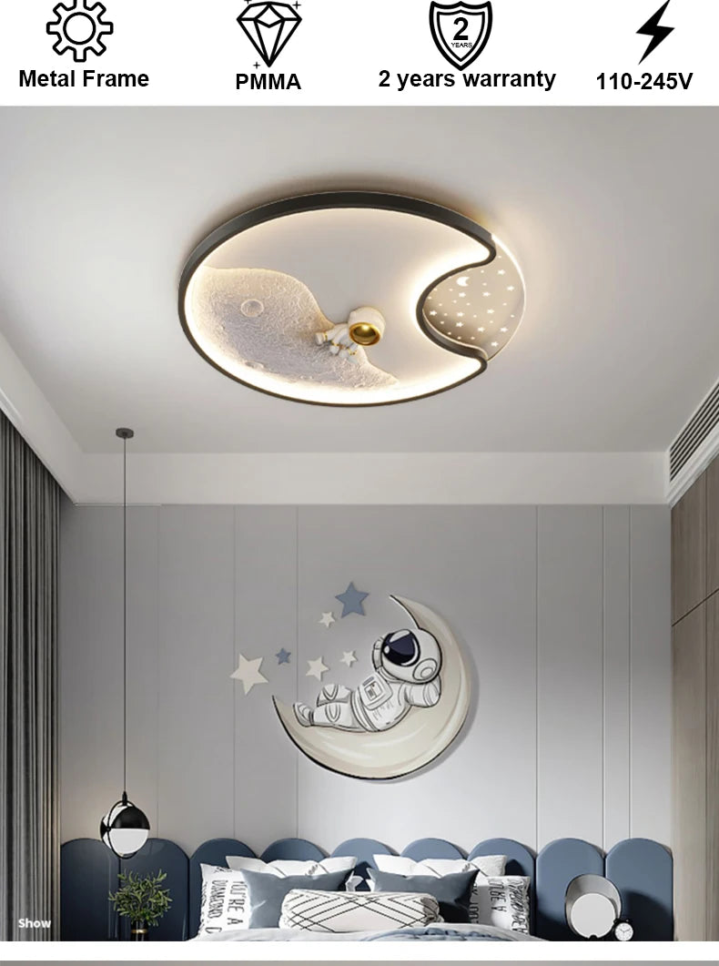 LED moon Astronaut Light Fantastic Eye Care living room bedroom girl lamp  Princess light