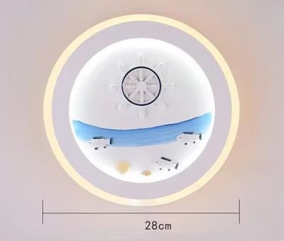 Marine Decorative Wall Lamps Mediterranean Bedside Cartoon LED Lighting Bedroom Background Lamp Cute Children's Room Wall Lights