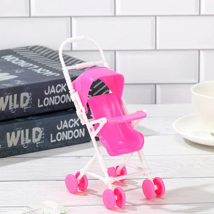 Dollhouse Furniture Scene Model Playing House Photo Props Toys Miniature Baby Stroller Infant Carts Dolls Accessories