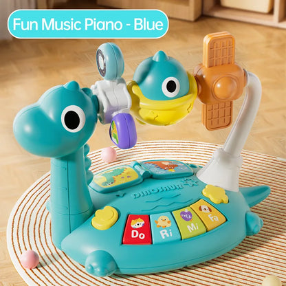 Baby Piano Toys Kids Rotating Music Piano Keyboard With Light Sound, Musical Toys For Toddlers, Early Educational Music Toy