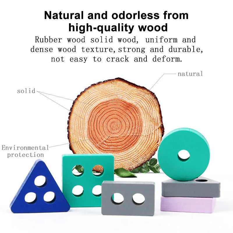 Toy Wooden Building Blocks Toys Color Shape Match Puzzle Toys for gifts Boys Girls