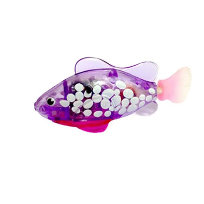 Baby Shower Toys LED Electric Simulation Fish With Light Water Swimming Fish Tank Ornaments Pet Playing Toys