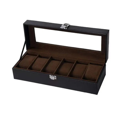 Watch Box, 12-10-6-Slots Watch Case with Large Glass Lid, Removable Watch Pillows, Watch Box Organizer, Gift for Loved Ones