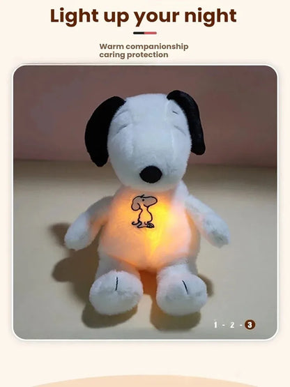 In stock 2026 new luminous breathing Snoopy plush toy baby sleep assistance exquisite soothing doll children's bedtime gift