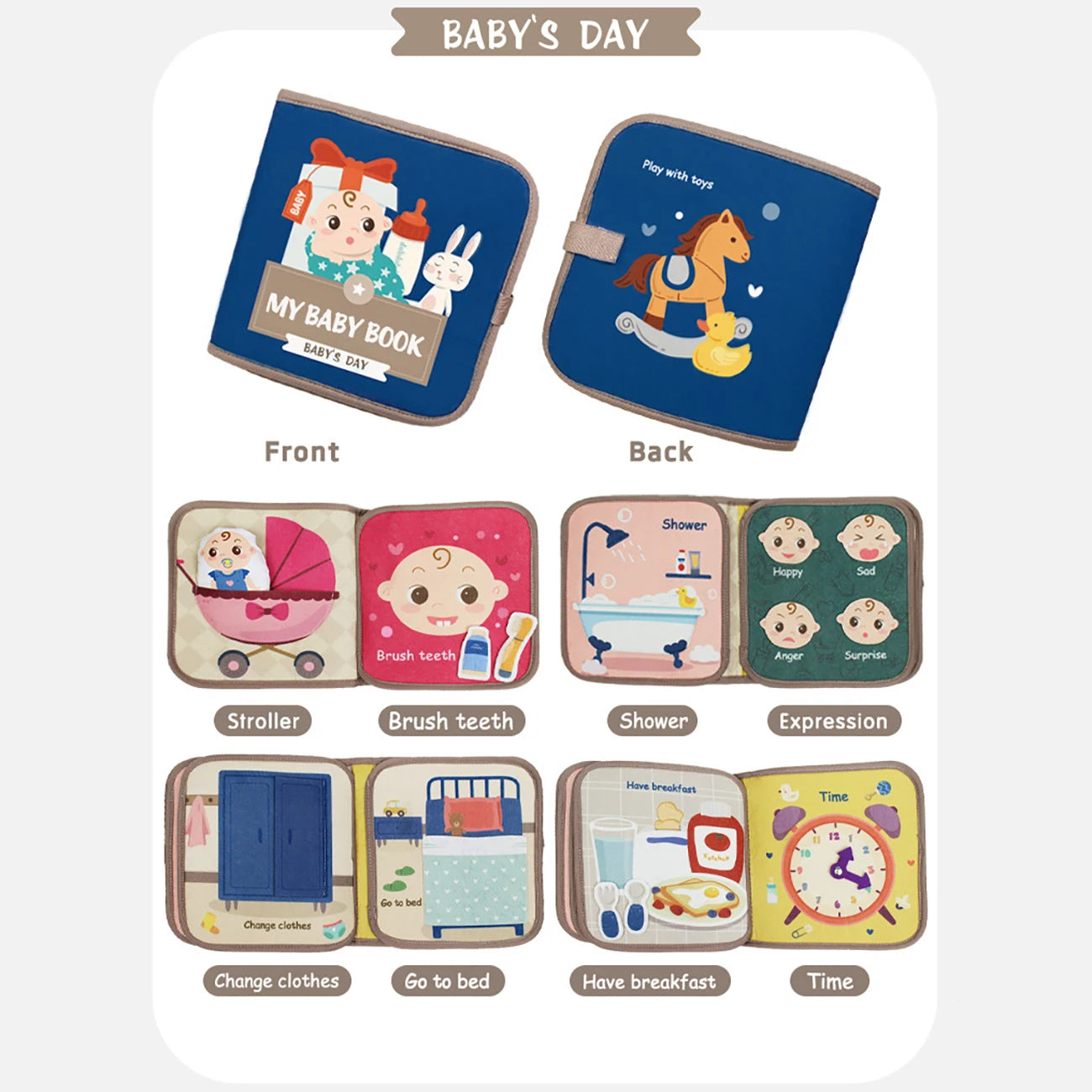 Baby Books Toys Cloth Books Children Learning Games Educational Toys Baby Early Education Toys Parent-Child Interaction