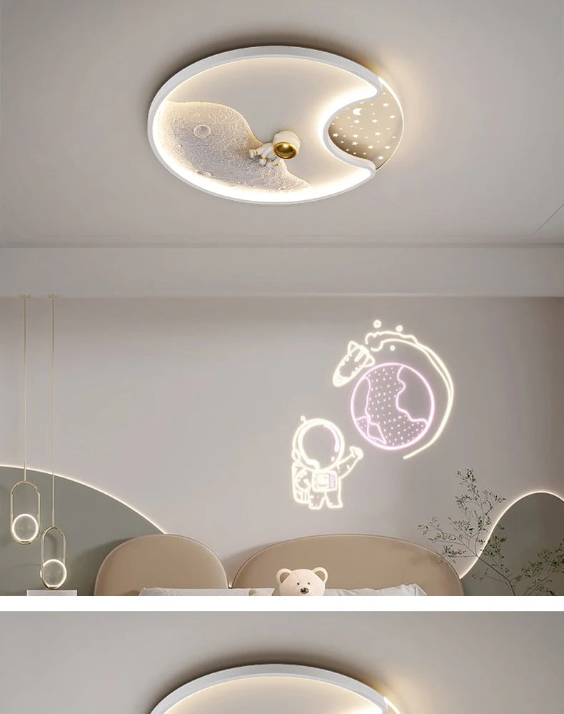 LED moon Astronaut Light Fantastic Eye Care living room bedroom girl lamp  Princess light