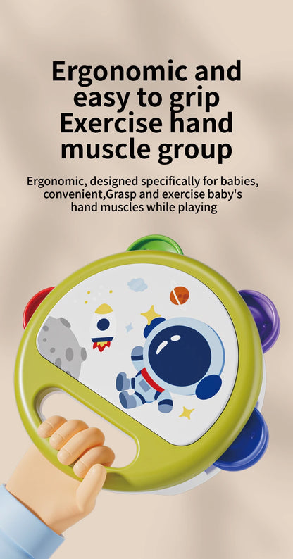 Baby Hand Drum Toys Montessori Musical Instruments Tambourine for Toddlers 1-3 Early Learning Percussion Music Toy