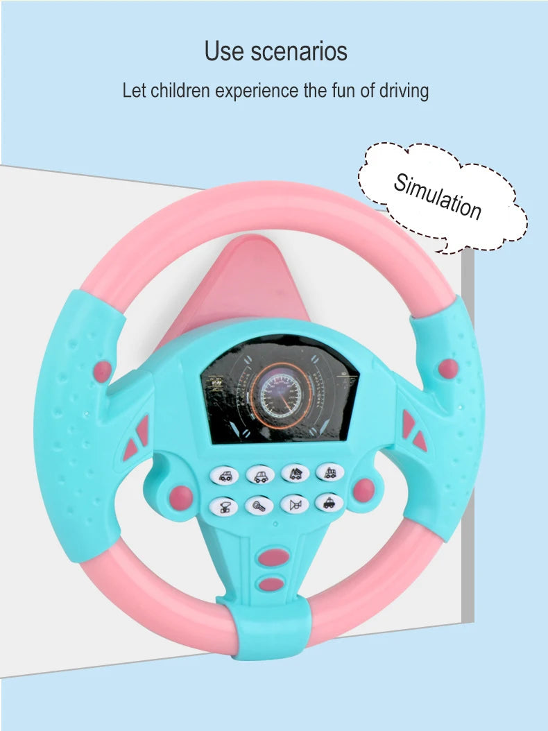Children Eletric Simulation Steering Wheel Toys Gifts Light Sound Musical Stroller Simulate Driving Car Vocal Toy for Kids